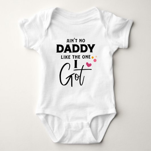 Funny Girls Daddy Word Art Baby Strampler (Vorderseite)