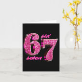 Funny Girls Nk Coquette 67 Six Seven Meme Brainrot Karte (Gelbe Blume)