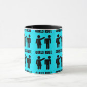 Funny Girls Rule Aquamarin Türkis Blue Girl Power Tasse (Zentrum)