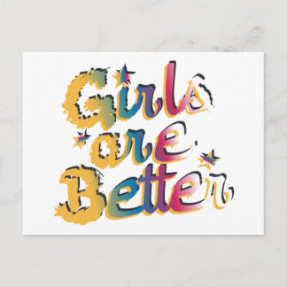 Funny Girls sind bessere Kinder T - Shirt Postkarte