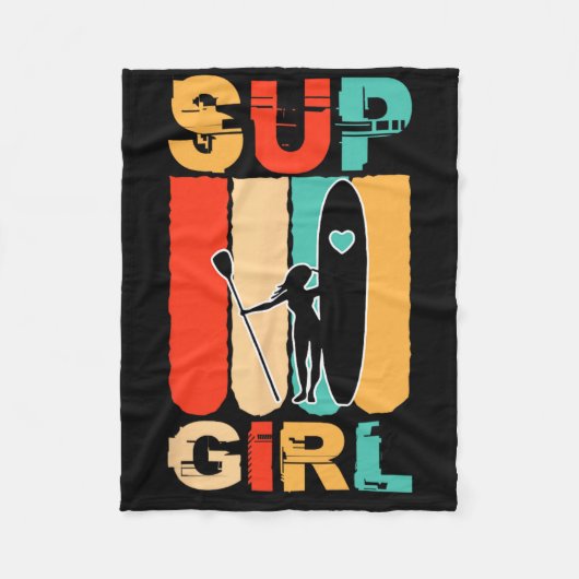 Funny Girls Sup Stand Up Paddling Surfer Surfing W Fleecedecke (Vorderseite)
