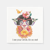 Funny Girly Face in Glasses-Camellia Serviette (Vorderseite)