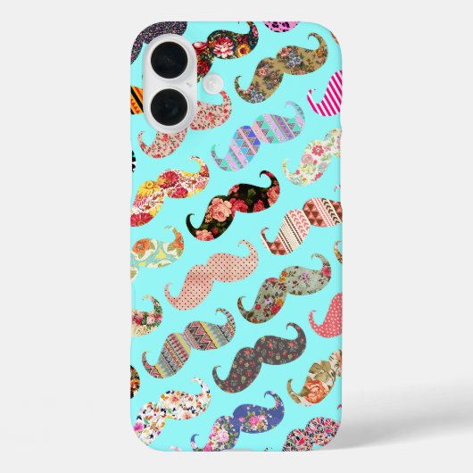 Funny Girly farbenfrohe Aztec Patterns Mustaches Case-Mate iPhone Hülle (Rückseite)