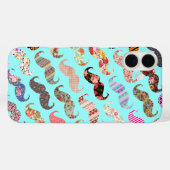 Funny Girly farbenfrohe Aztec Patterns Mustaches Case-Mate iPhone Hülle (Rückseite (Horizontal))