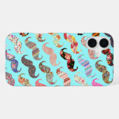 Funny Girly farbenfrohe Aztec Patterns Mustaches iPhone Hülle (Rückseite (Horizontal))
