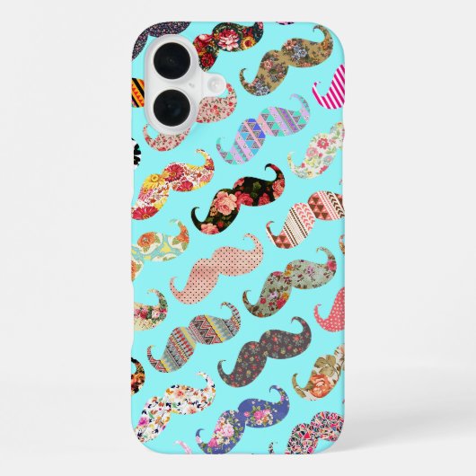 Funny Girly farbenfrohe Aztec Patterns Mustaches iPhone Hülle (Rückseite)