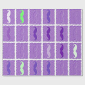 Funny Girly Mustache 4 Geschenkpapier (Flach)