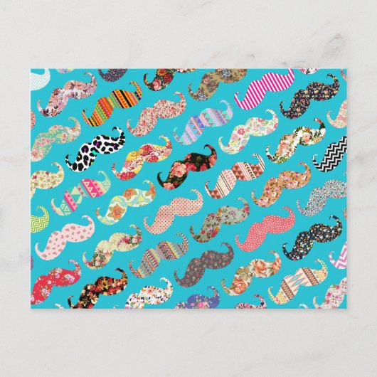 Funny Girly Turquoise Floral Azaches Postkarte (Vorderseite)