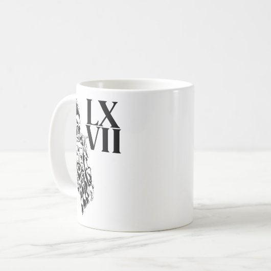 Funny Gladiator 67 Meme Roman Numerals Lxvii Viral Kaffeetasse (Vorderseite Links)