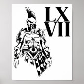 Funny Gladiator 67 Meme Roman Numerals Lxvii Viral Poster (Vorne)