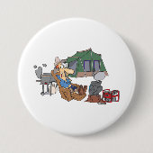 Funny Glamping Cartoon Luxus Camping Button (Vorderseite)