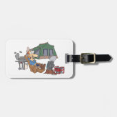 Funny Glamping Cartoon Luxus Camping Gepäckanhänger (Vorderseite horizontal)