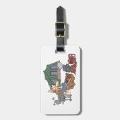 Funny Glamping Cartoon Luxus Camping Gepäckanhänger (Vorderseite vertikal)