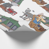 Funny Glamping Cartoon Luxus Camping Geschenkpapier (Ecke)