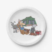 Funny Glamping Cartoon Luxus Camping Pappteller (Vorderseite)