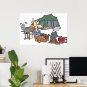 Funny Glamping Cartoon Luxus Camping Poster (Heimbüro)