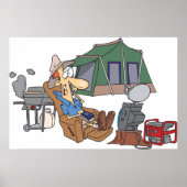 Funny Glamping Cartoon Luxus Camping Poster (Vorne)