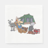 Funny Glamping Cartoon Luxus Camping Serviette (Vorderseite)