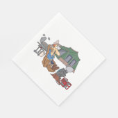 Funny Glamping Cartoon Luxus Camping Serviette (Ecke)