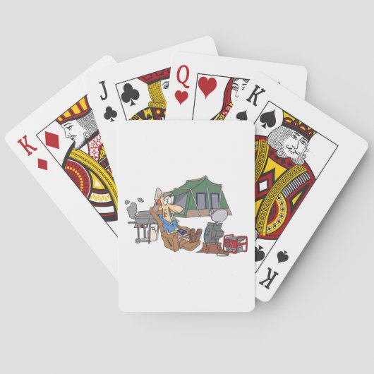 Funny Glamping Cartoon Luxus Camping Spielkarten (Rückseite)