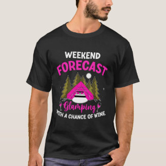 Funny Glamping Wine Design für einen glücklichen G T-Shirt