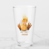Funny Glass Geschenk mit Happy Playful Duck - Chef Glas (Rückseite)