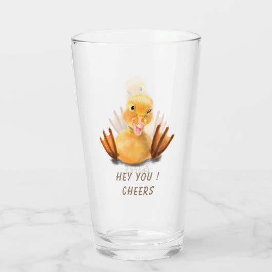 Funny Glass mit Playful Duck Smile - Chef Glas (Rückseite)