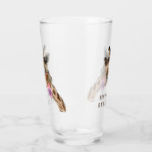 Funny Glass Playful Giraffe Cheers - Custom Text Glas (Links)
