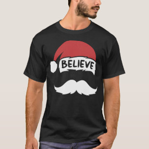 Funny Glaube Weihnachtsmannmütze White Mustache K T-Shirt