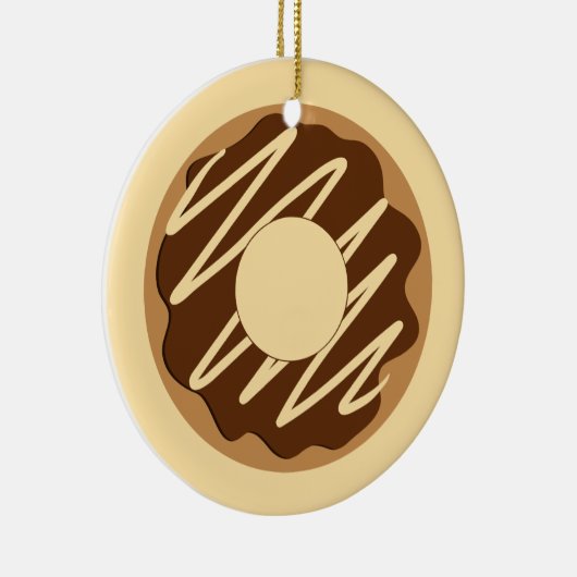 Funny glazed donut Custom Weihnachtsbaumschmuck Keramik Ornament (Rechts)