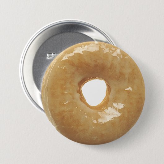Funny Glazed Donut Doughnut Button (Vorne & Hinten)