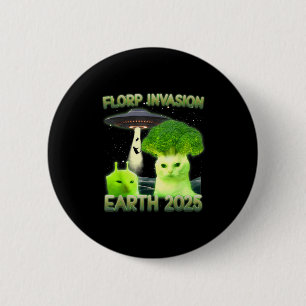 Funny Glerp Glorp Funny Alien Cat Meme Vintag Button