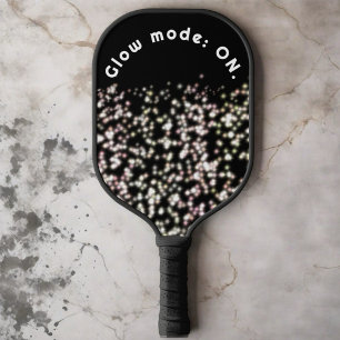 Funny Glitzer Glühen Schwarz-weiße Blüte inspirier Pickleball Schläger