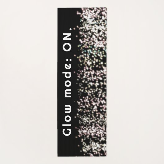 Funny Glitzer Glühen Schwarz-weiße Blüte inspirier Yogamatte (Rückseite)