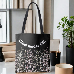 Funny Glitzer Glühen Schwarz-weiße Rose Goldröte Tasche