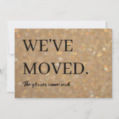 Funny Glitzer Joke Wir haben neue Adressenverschie Ankündigung (Vorderseite)