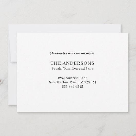 Funny Glitzer Joke Wir haben neue Adressenverschie Ankündigung (Rückseite)