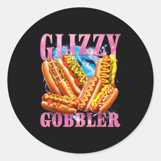 Funny Glizzy Gobbler Meme Hilarious Hot Dog Glizzy Runder Aufkleber (Vorderseite)