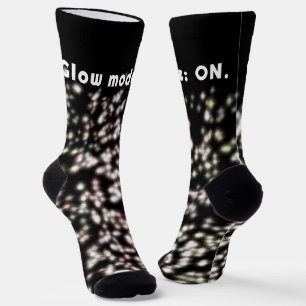 Funny Gllow Glitzer Schwarz-weiße Rose Goldröte Socken
