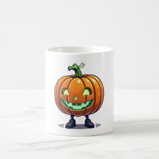 Funny Glows Pumpkin Face Halloween Tasse Coffe Cup (Mittel)