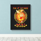 Funny Glück Neujahr 2023 Jahr des Kaninchens Zodia Leinwanddruck (Insitu (Holzboden))