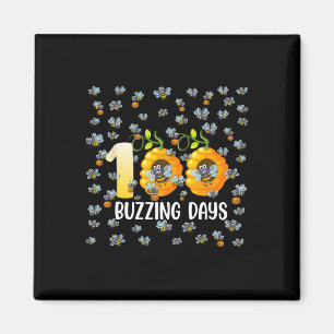 Funny glücklich 100. Tag der Schule Bienen Biene 1 Magnet