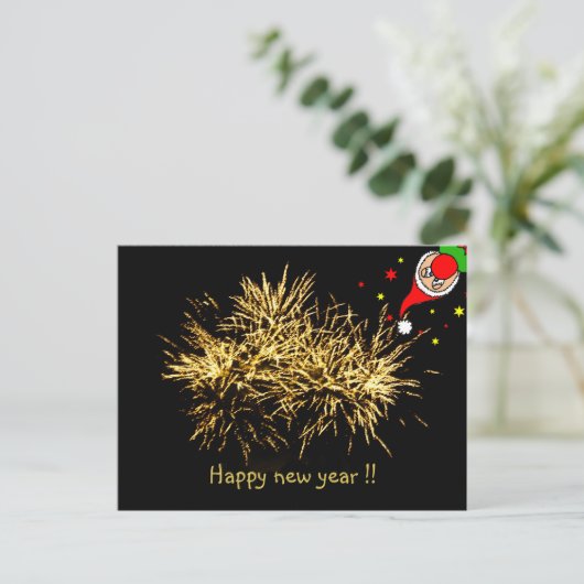 Funny glücklich neues Jahr! Postkarte (Stehend Vorderseite)