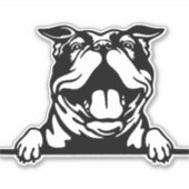 Funny glücklicher Bulldog Aufkleber (Vorderseite)