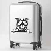 Funny glücklicher Bulldog Aufkleber (Koffer)