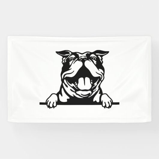 Funny glücklicher Bulldog Banner (Horizontal)
