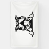 Funny glücklicher Bulldog Banner (Vertikal)