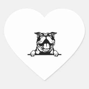 Funny glücklicher Bulldog Herz-Aufkleber