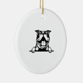 Funny glücklicher Bulldog Keramik Ornament (Rechts)