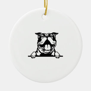 Funny glücklicher Bulldog Keramik Ornament